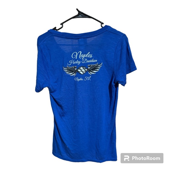 Harley Davidson Blue Naples, Florida Tee Shirt. Women’s XL. Rare! - Picture 4 of 5